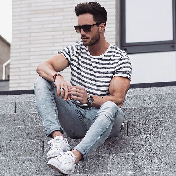 Calça jeans clara como usar deals masculina